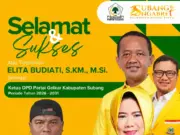 Ketua DPK Partai Prima Subang Enjang Taufik Hidayat Sampaikan Dukungan untuk Hj. Erlita Budiyati, S.KM., M.SI. Kembali Pimpin Golkar Subang