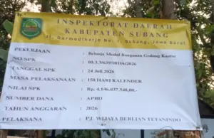 DIDUGA “SEWA BENDERA”, “PERSONIL BODONG” & “K3 GAIB” PADA PROYEK GEDUNG IRDA KAB. SUBANG Rp. 4,1 MILIAR