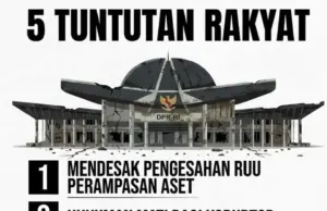 DEMO RAKYAT DI JAKARTA: 5 TUNTUTAN UTAMA, Mendesak Pengesahan RUU Perampasan Aset hingga Hukuman Mati Bagi Koruptor
