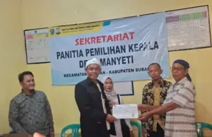 Ribuan Warga Manyeti Iringi Kang Oman Resmi Daftar Calon Kades, Usung Visi “MASAGI”