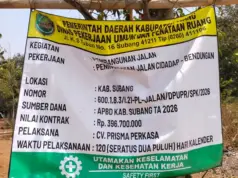 Proyek Peningkatan Jalan Cidadap–Bendungan Mangkrak Mandek, Arus Transportasi Warga Terhambat