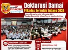 Dede Kusyani Calon Kades Kalijati Timur Bacakan Deklarasi Damai Pilkades Serentak 2026 di Subang