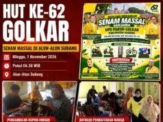HUT ke-62 Golkar: Senam Massal di Alun-Alun Subang, Ratusan Hadiah Menarik Siap Dibagikan